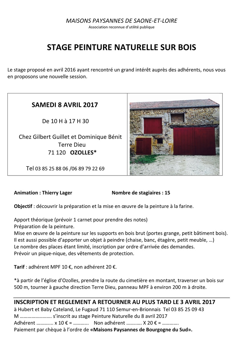 MPF  le 8 avril 2017, un stage d'initiation à la peinture naturelle, à Ozolles chez un de nos adhérents. 119