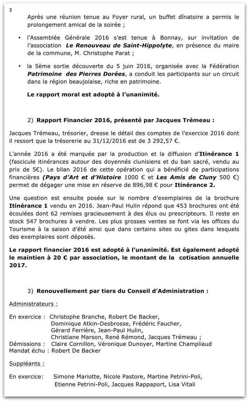 Compte rendu de l'assemblée générale 2017 de la FAPPAH 31510