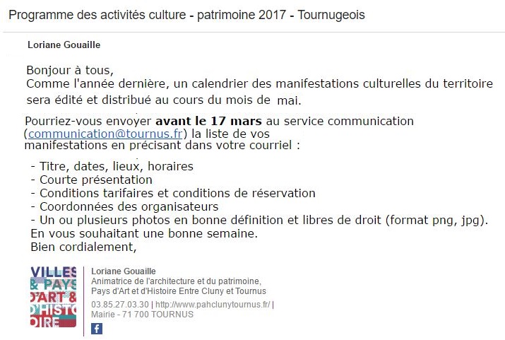 Programme des activités culture - patrimoine 2017 - Tournugeois Captur10