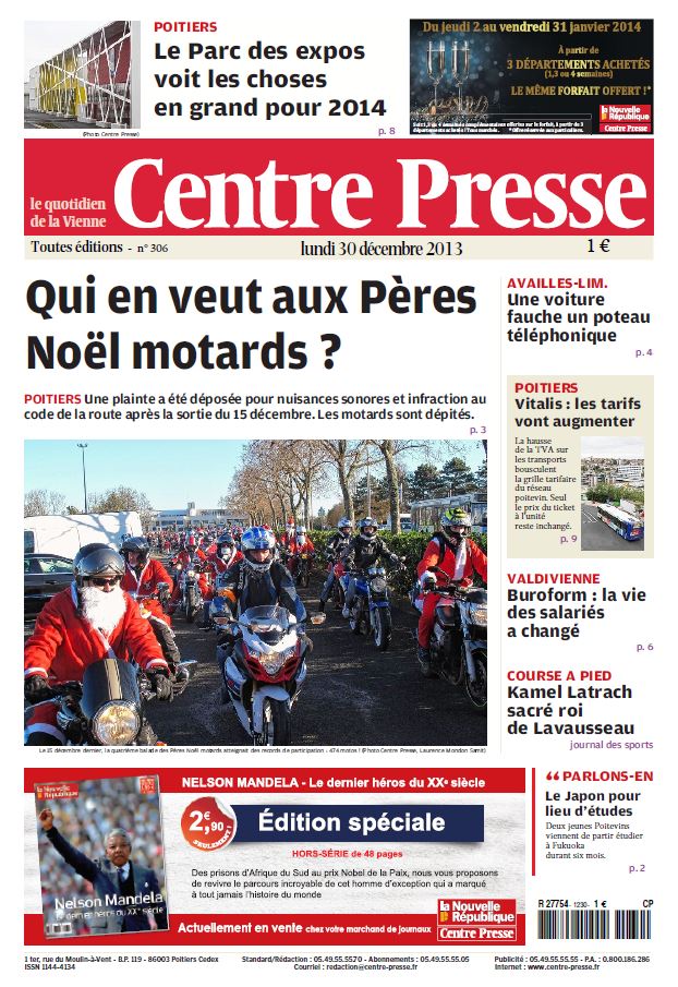Un con porte plainte contre les pères noël motards de Poitiers Centre10
