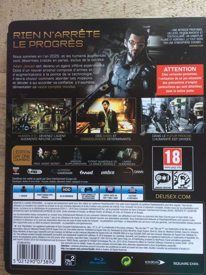 Jeux PS4 - DEUS EX MANKIND DIVIDED / DISHONORED 2 Img_2424