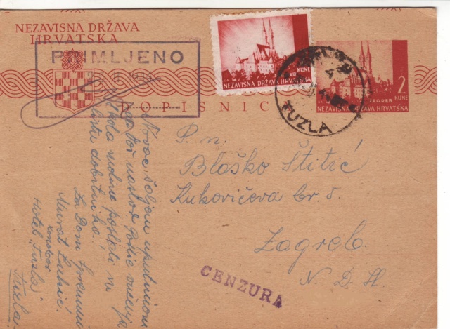 Echantillon de censures Croates. 3f000810