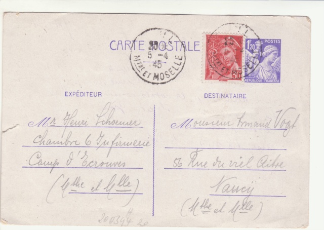 Tarif des cartes postales pendant la Deuxième Guerre mondiale _1500012