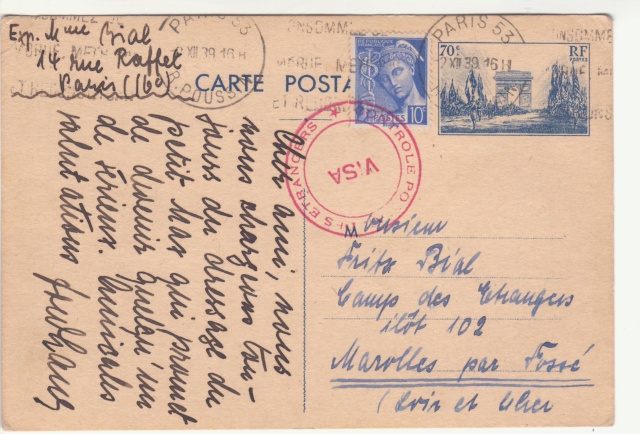 Tarif des cartes postales pendant la Deuxième Guerre mondiale _3000910