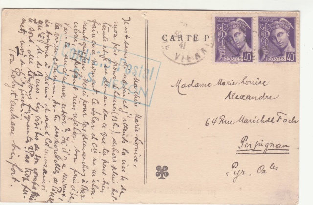 Tarif des cartes postales pendant la Deuxième Guerre mondiale _6000511