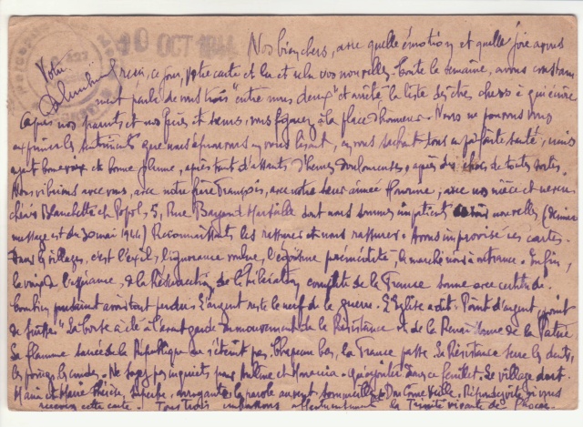 Tarif des cartes postales pendant la Deuxième Guerre mondiale _8000210
