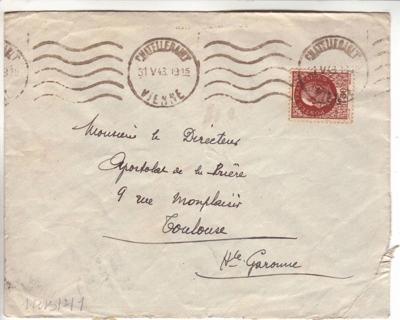 Courrier intérieur contrôlé par la commission allemande de Bordeaux A000310