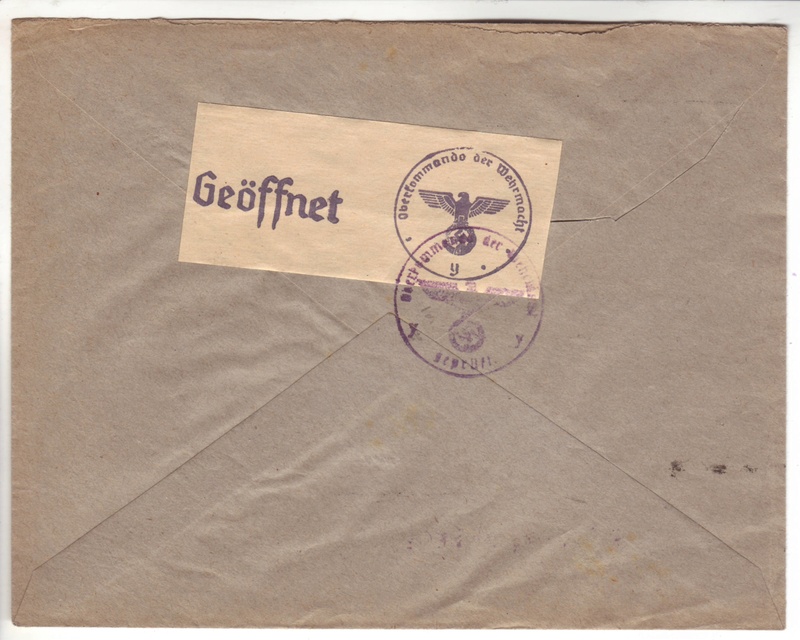 Courrier intérieur contrôlé par la commission allemande de Bordeaux B000211