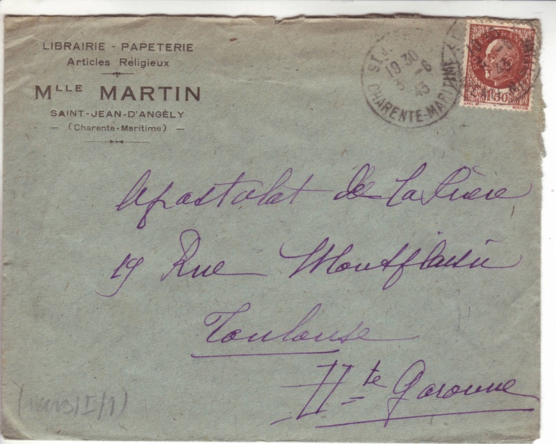 Courrier intérieur contrôlé par la commission allemande de Bordeaux  C000210