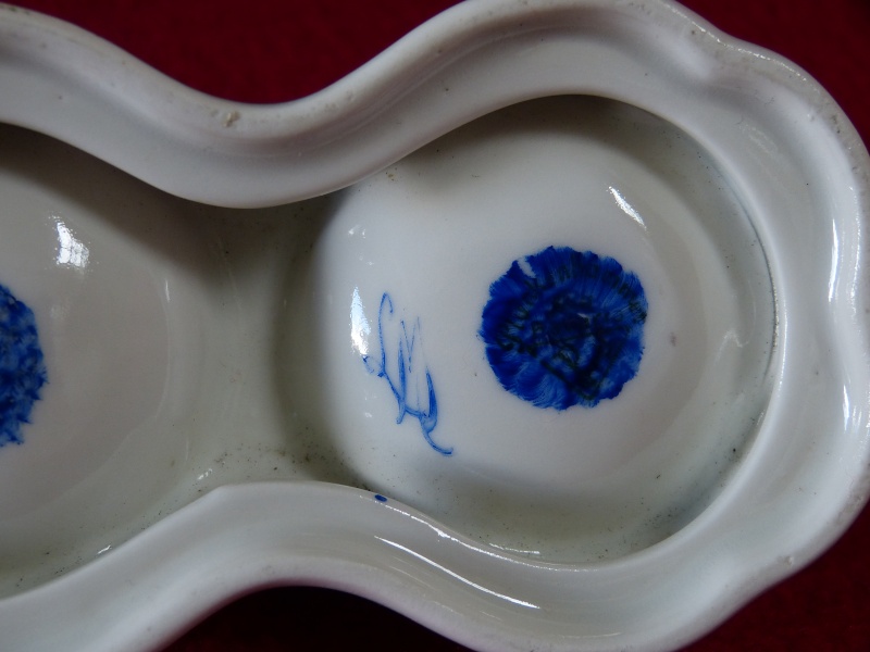 Poivriere saliere porcelaine Plankenhammer Bavaria signature en bleu LM P1000715
