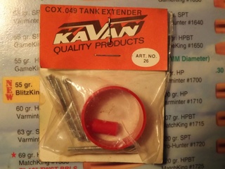 Tank extenton for Cox .049. Kavan10