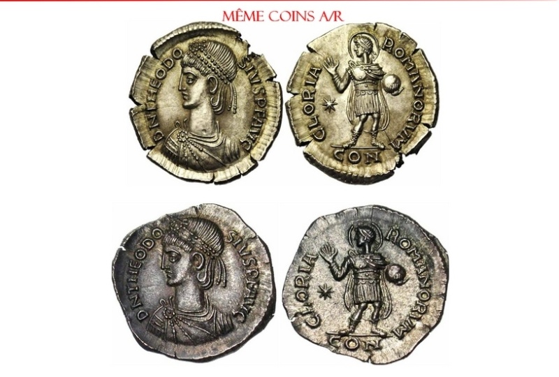 Comparaison de coins du Miliarense de Théodose II Sarie_10