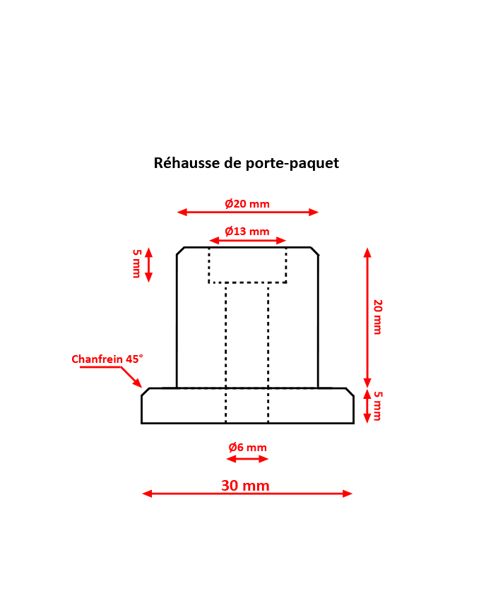 réhausse de porte-paquet avec aileron Rehaus10