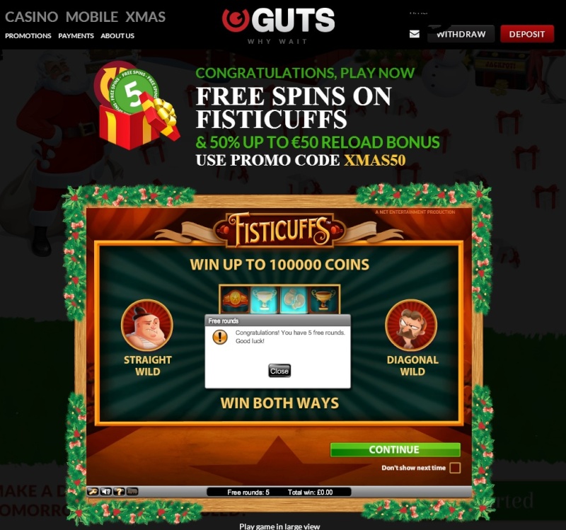 Guts Casino Christmas Calendar - 13th December 2013 Guts_c21