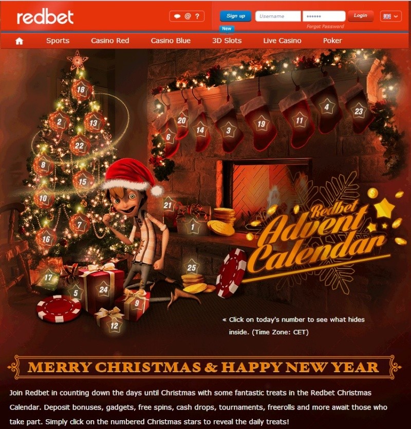 Redbet Casino Christmas Calendar 2013 Overview Redbet12