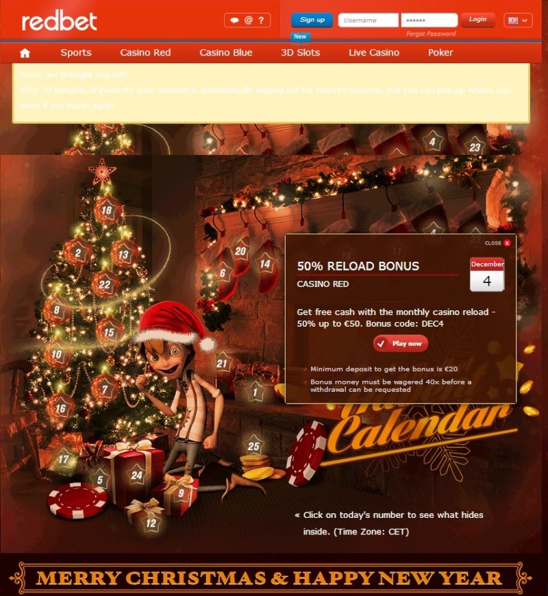 Redbet Casino Christmas Calendar - 4th December 2013 Redbet15