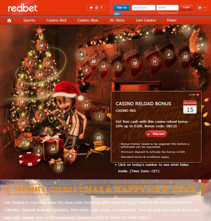 Redbet Casino Christmas Calendar - 15th December 2013 Redbet26