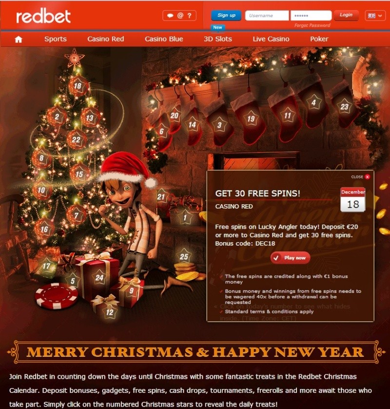 Redbet Casino Christmas Calendar - 18th December 2013 Redbet29