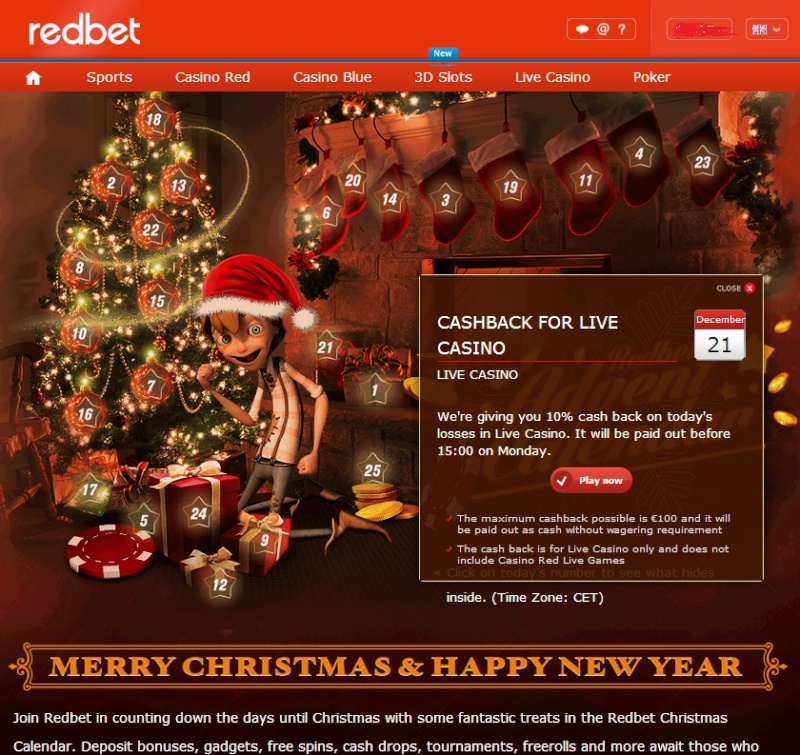 Redbet Casino Christmas Calendar - 21st December 2013 Redbet32