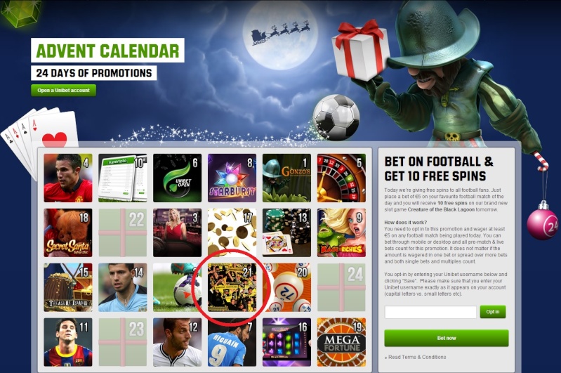 Unibet Casino Christmas Calendar - 21st December 2013 Unibet30