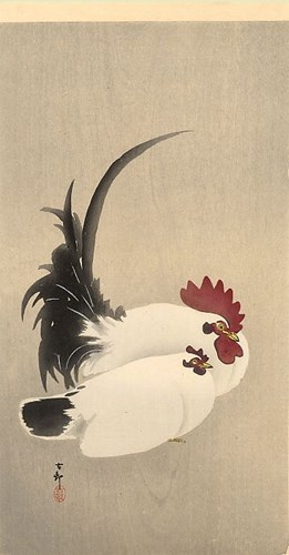 Vẻ đẹp của gà trong tranh cổ Nhật Bản ... G110