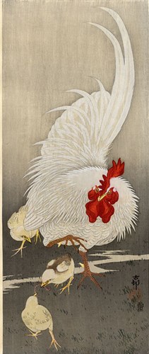 Vẻ đẹp của gà trong tranh cổ Nhật Bản ... G210
