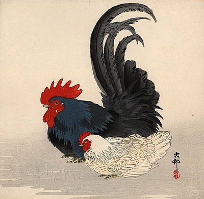 Vẻ đẹp của gà trong tranh cổ Nhật Bản ... G310