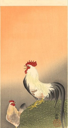 Vẻ đẹp của gà trong tranh cổ Nhật Bản ... G910