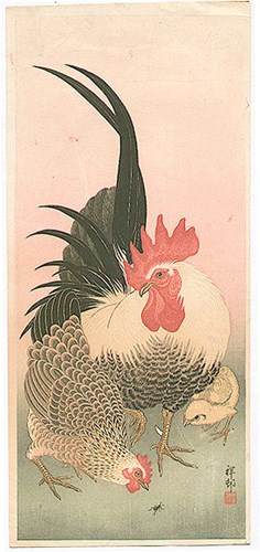 Vẻ đẹp của gà trong tranh cổ Nhật Bản ... Ga810