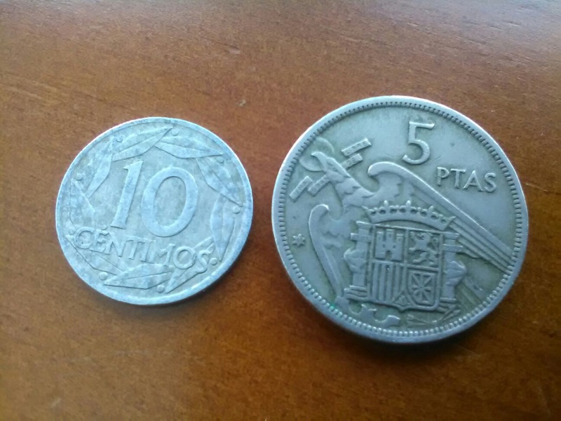 5 pesetas 1949, 25 cts 1937, 50 cts 1949 Whatsa12