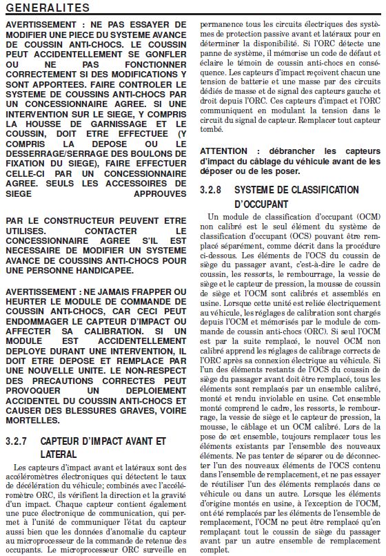 voyant airbag allumé en rouge Captu272