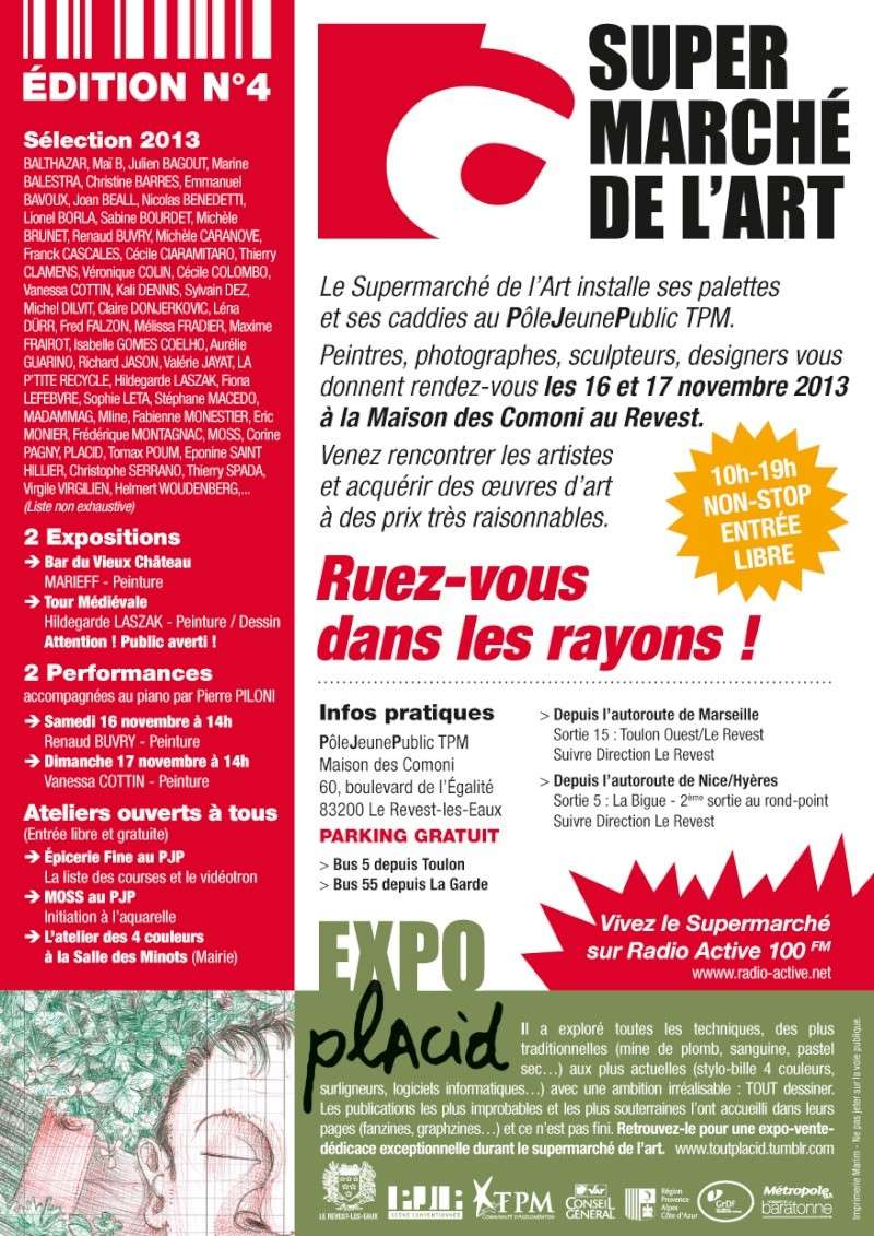 Supermarché de l'Art. Le Revest-les-Eaux les 15, 16 et 17 novembre 2013. Flyer_12