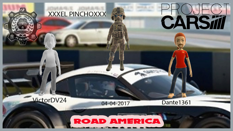 XBOX ONE - PROJECT CARS // RESULTADOS  ROAD AMERICA / 04-04-2017  Podium24