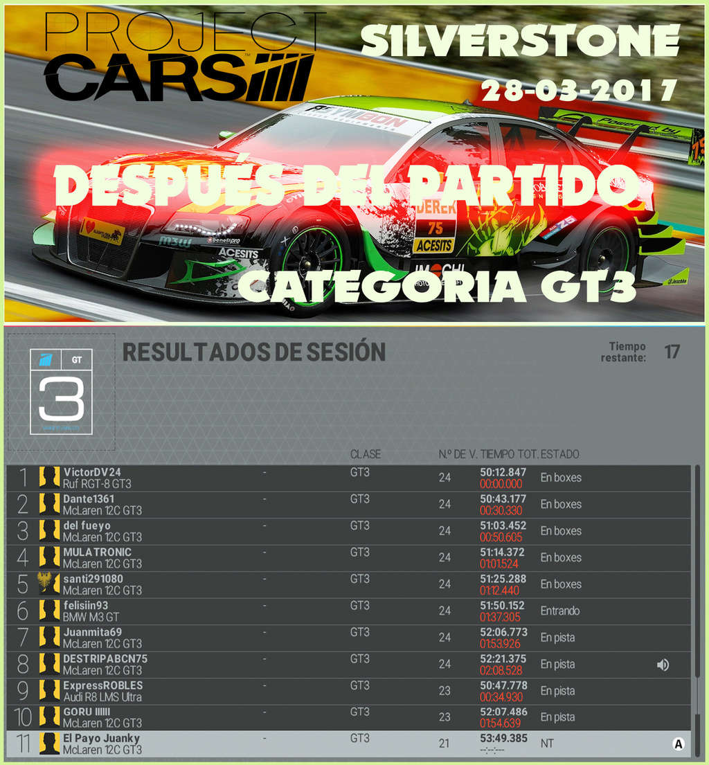 XBOX ONE - PROJECT CARS // RESULTADOS  SILVERSTONE / 28-03-2017  Result56