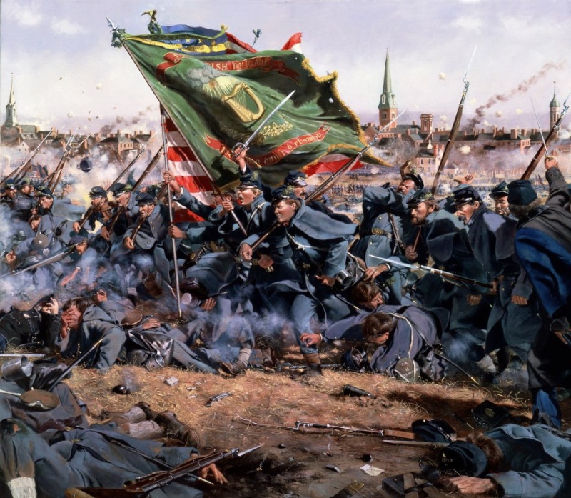 CIVIL WAR  PORTE DRAPEAU IRISH BRIGADE FREDERICKSBURG 1862 28th-m10