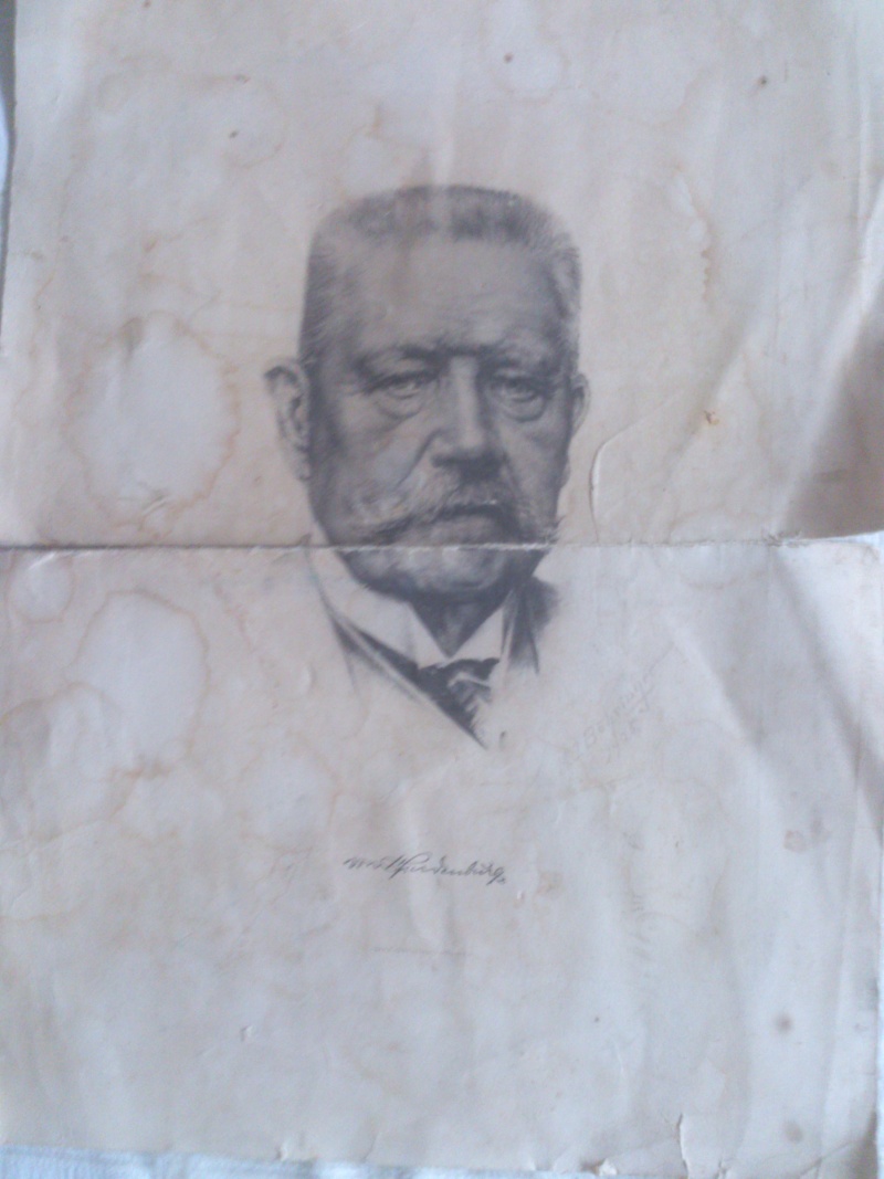 Litho portrait de Paul von Hindenburg signé K.J Bohringer 1925  Dsc_0816