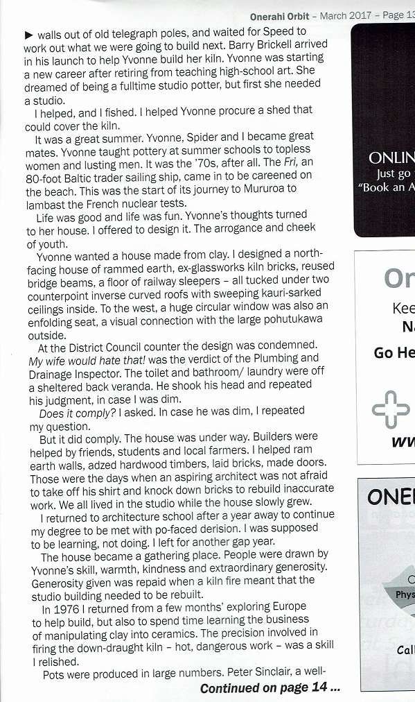 Article about Yvonne Rust's house building Yvonne11