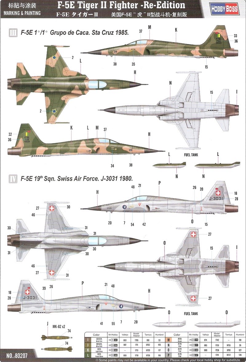 [Comparatif] F-5E tiger II [Hobby Boss/Italeri] Numyri15