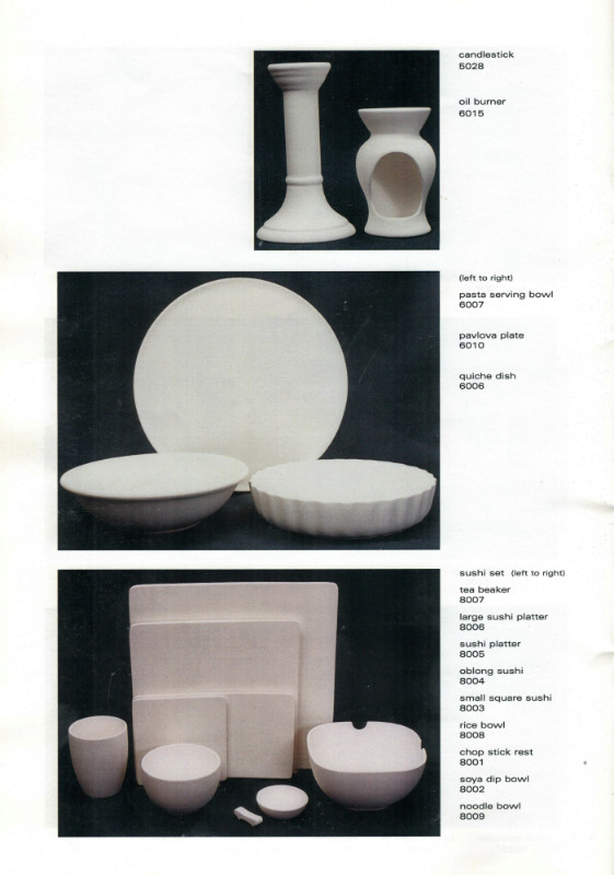 Studio Ceramics Ltd Shape numbers (2001 catalogue)  2001_s12