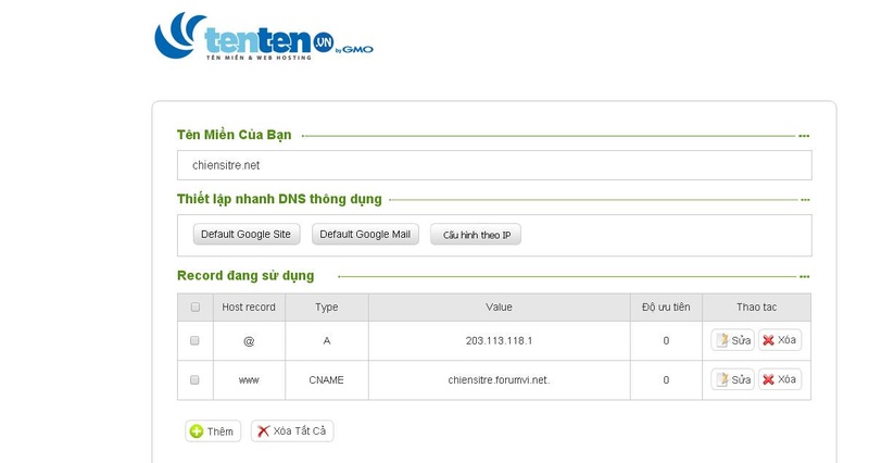 Xin hỗ trợ về DNS Domain cho Forumvi Chiens10