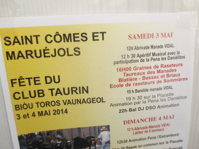 FETE DU CLUB TAURIN ST COME ET MARUEJOLS  3 ET 4 MAI 2014 Img_1010