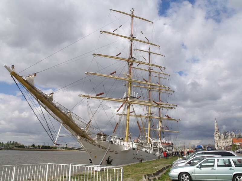 Dar Mlodziezy: das polnische Segelschulschiff in Antwerpen  P4180312