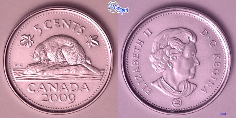 2009 - Double Éclat de Coin sur le K  de K.G (Die Chip) 5_cent11