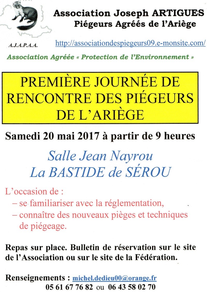 1 ère journée de rencontre des piégeurs de l'Ariège. Affich10