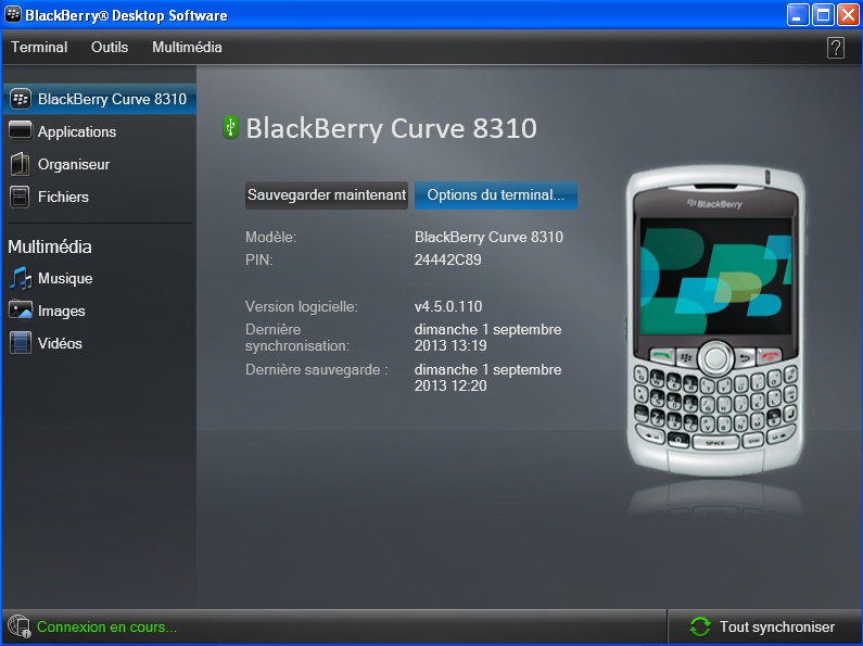 black berry curve 8310 (langue anglais) Black110