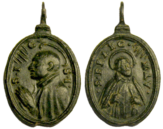 Medalla de San Ignacio y San Francisco Javier, siglo XVII. Ignaci10