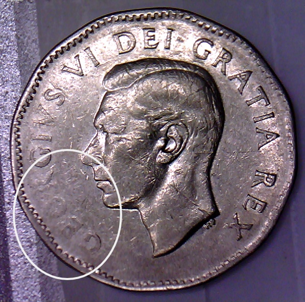 1949 - "GEOR" Coin Obturé (Filled Die Legend) Sans_117