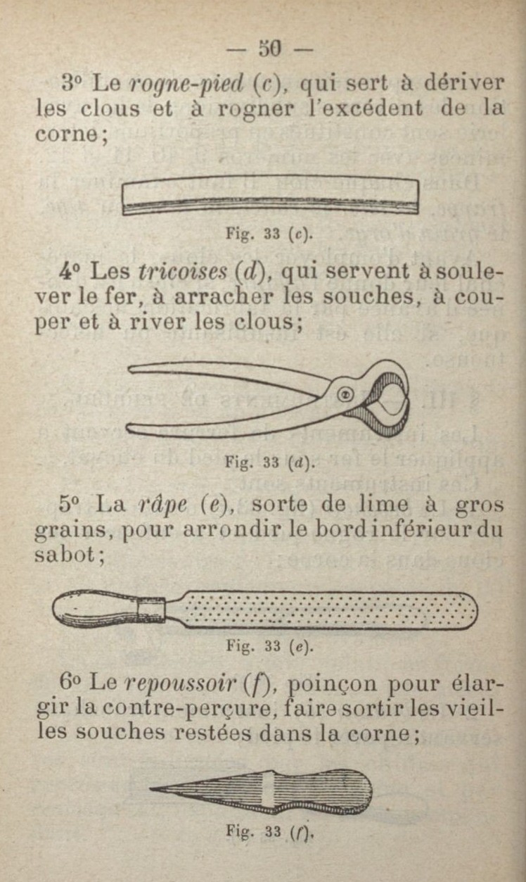 Sacoches et outils des maréchaux ferrants de l'armée (Cavalerie et artillerie)  Manuel11