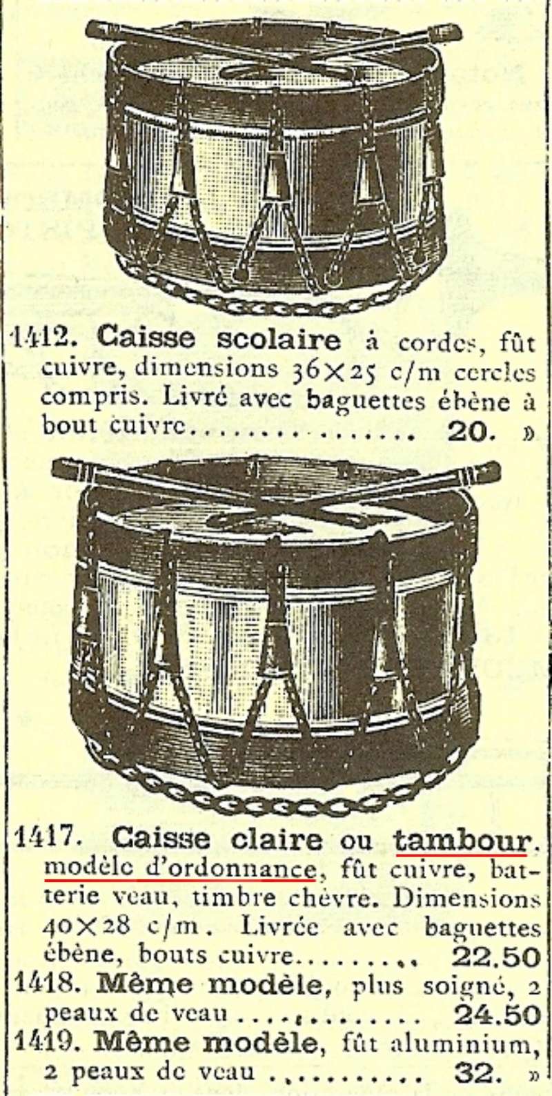 Les instruments de musique : caisses - tambours - clairons - trompettes - Page 3 Tambou10
