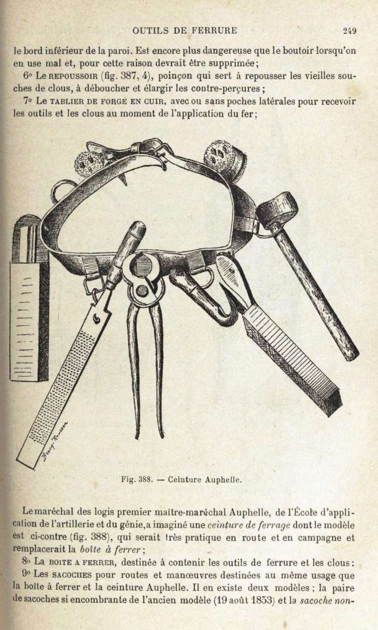 Sacoches et outils des maréchaux ferrants de l'armée (Cavalerie et artillerie)  Traity15